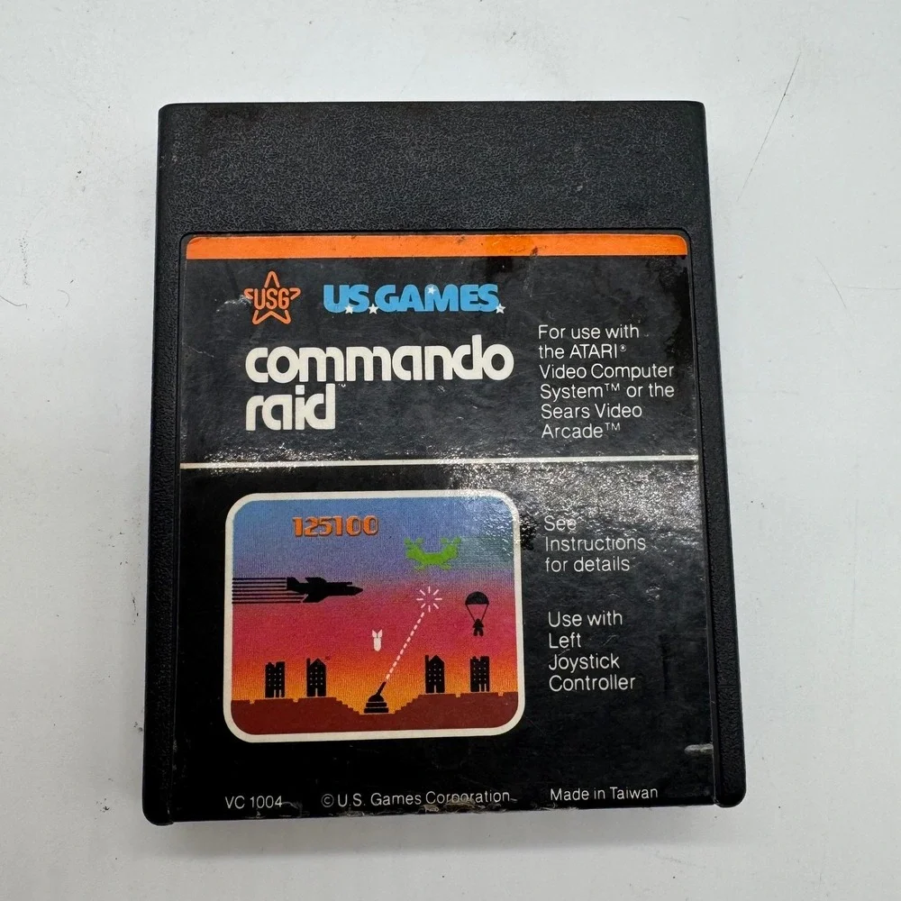 Atari 2600 Commando Raid US Games VC 1004 Vintage Video Game Cartridge 1982